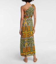 Johanna Ortiz Printed one-shoulder cotton midi dress