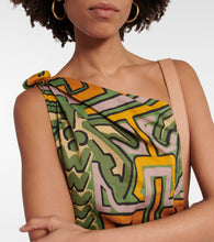 Johanna Ortiz Printed one-shoulder cotton midi dress