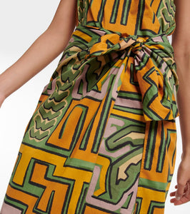 Johanna Ortiz Printed one-shoulder cotton midi dress