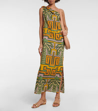Johanna Ortiz Printed one-shoulder cotton midi dress