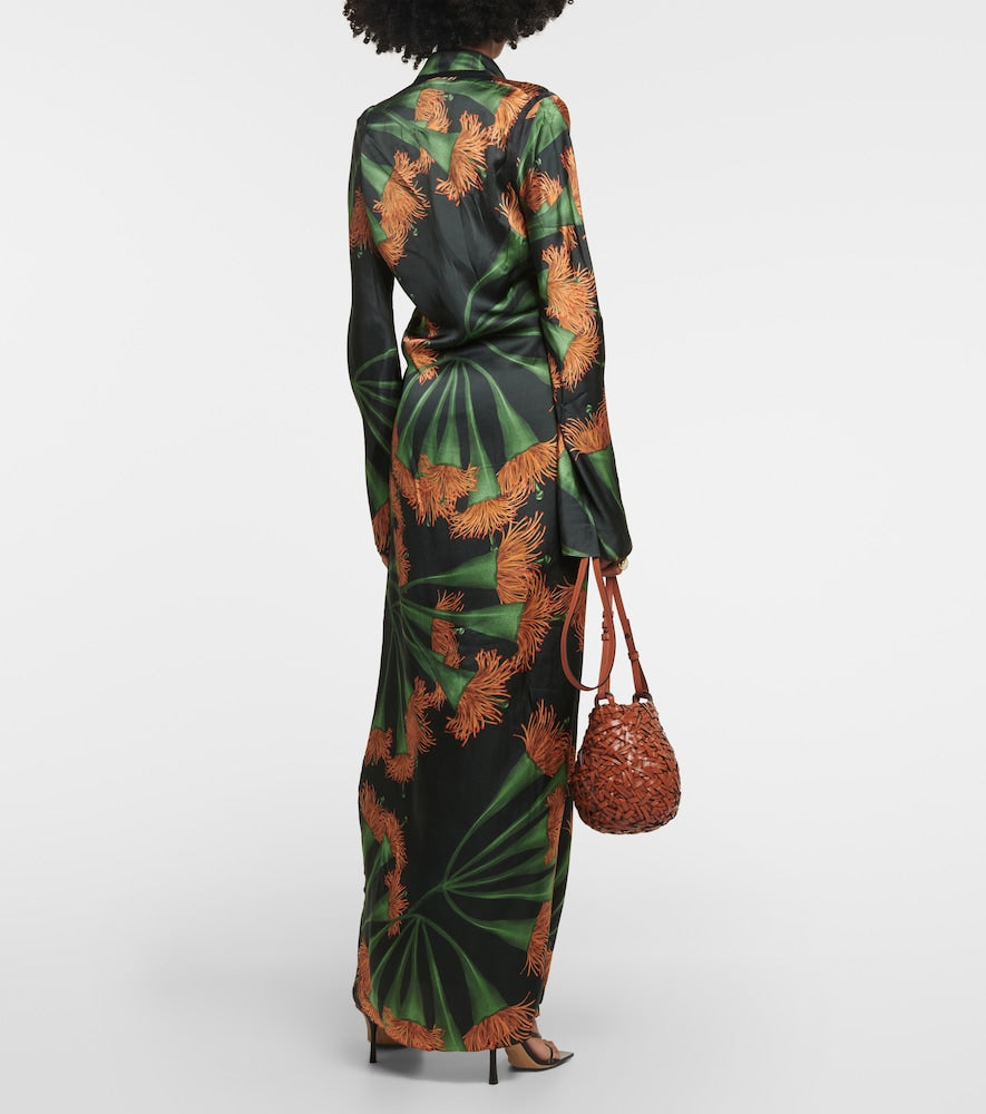 Johanna Ortiz Printed silk-blend wrap dress