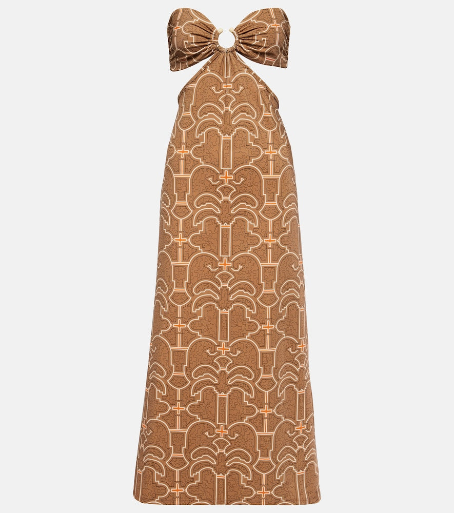 Johanna Ortiz Ring-detail cutout printed maxi dress. Johanna Ortiz 戒指细节镂空印花长裙