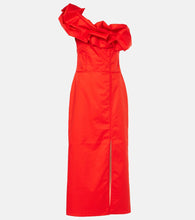 Johanna Ortiz Ruffled one-shoulder poplin gown. Johanna Ortiz 荷叶边单肩府绸礼服