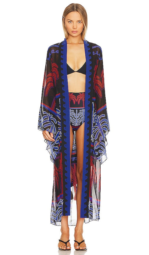 Johanna Ortiz Twende Kimono in Navy,Red - Johanna Ortiz Twende Kimono en bleu marine, rouge - Johanna Ortiz Twende 深蓝色和服，红色 - Johanna Ortiz Twende Kimono in Marine, Rot - Johanna Ortiz Twende 기모노 네이비, 레드 - Kimono Twende Johanna Ortiz in blu navy, rosso
