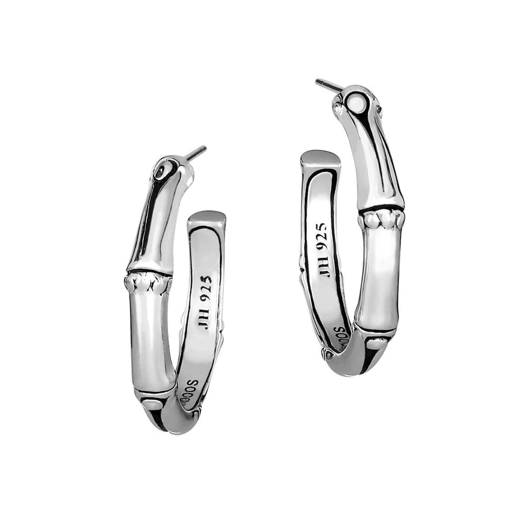 John Hardy Bamboo Small Hoop Earrings in Sterling Silver