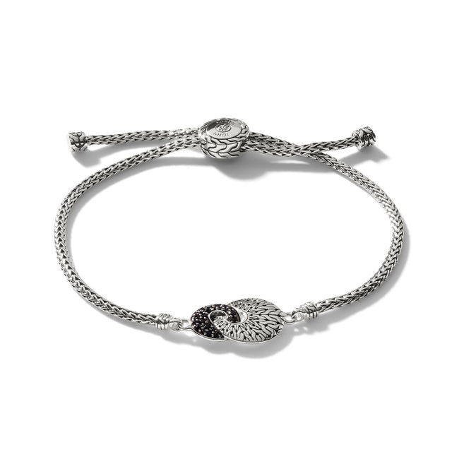 John Hardy Classic Chain 2.5mm Radial Pave Sterling Silver Pull Through Bracelet