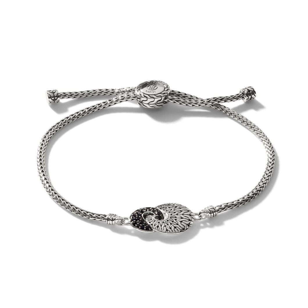 John Hardy Classic Chain 2.5mm Radial Pave Sterling Silver Pull Through Bracelet
