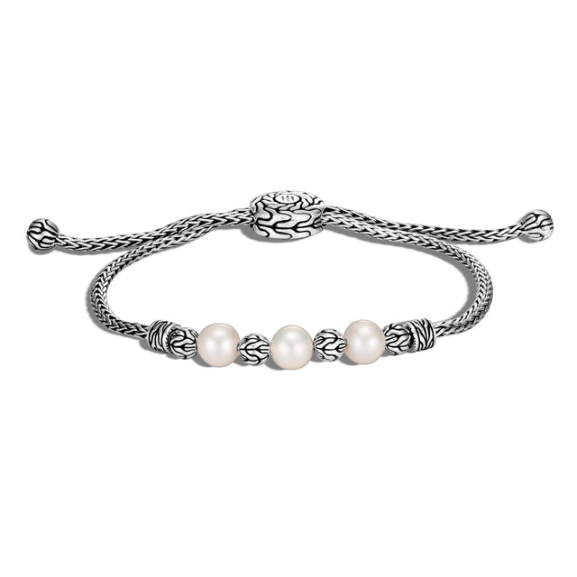 John Hardy Classic Chain Freshwater Cultured Pearl Pull Through Bracelet