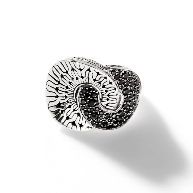 John Hardy Classic Chain Radial Pave Sterling Silver Ring | Size 7