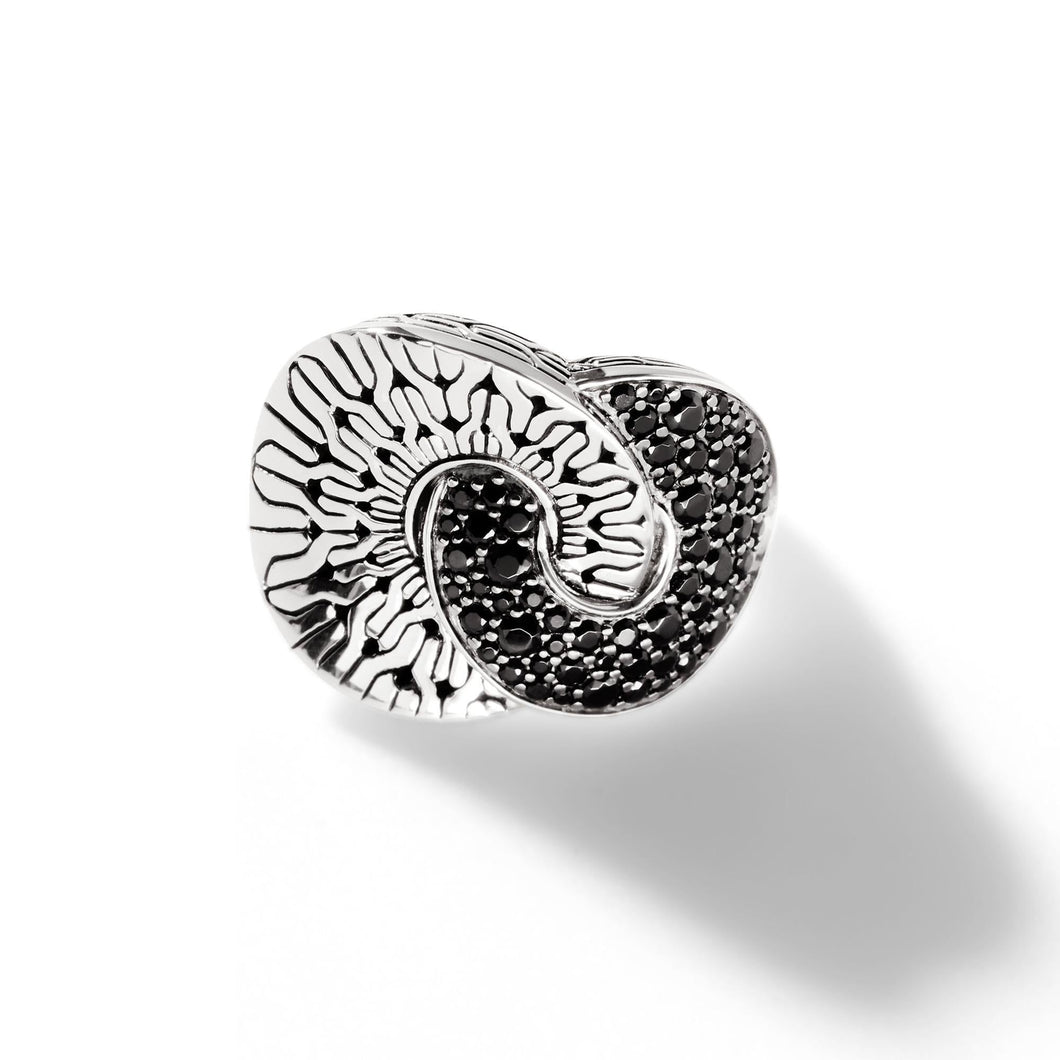 John Hardy Classic Chain Radial Pave Sterling Silver Ring | Size 7