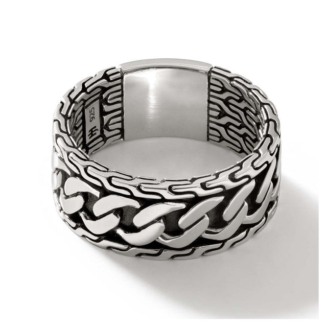John Hardy Curb Link Sterling Silver Band Ring | 9mm | Size 9