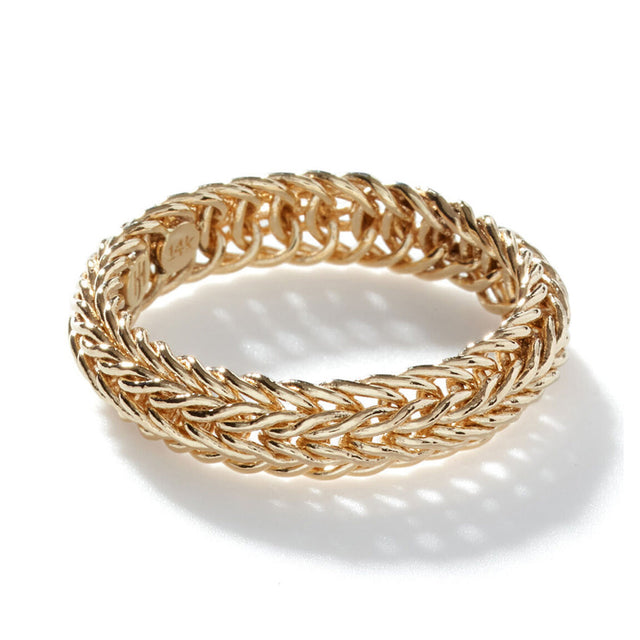John Hardy Kami Yellow Gold Chain Band Ring | 4.5mm | Size 7