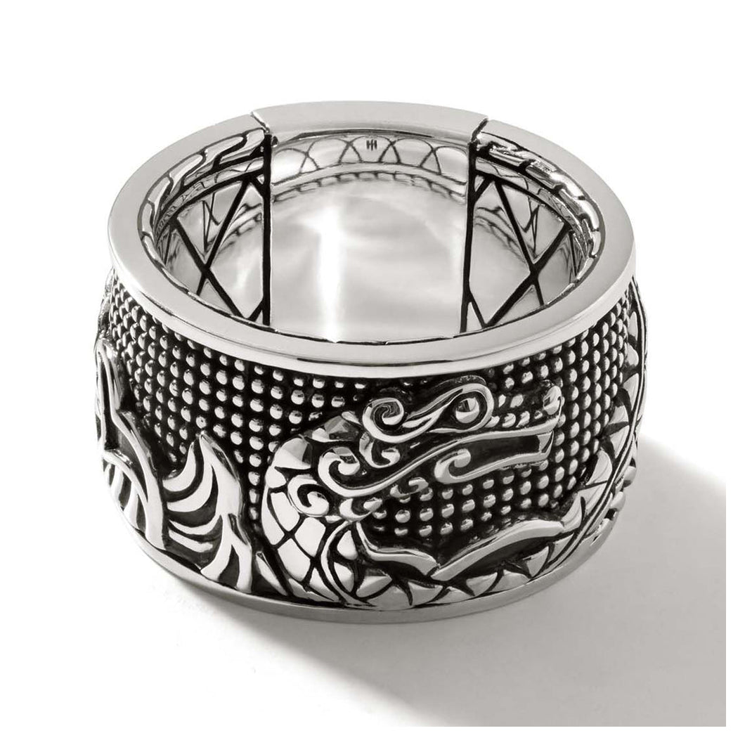 John Hardy Legends Naga Sterling Silver Band Ring | 14mm | Size 10