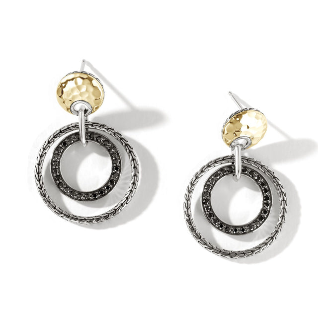 John Hardy Palu Black Sapphire Two-Tone Drop Earrings