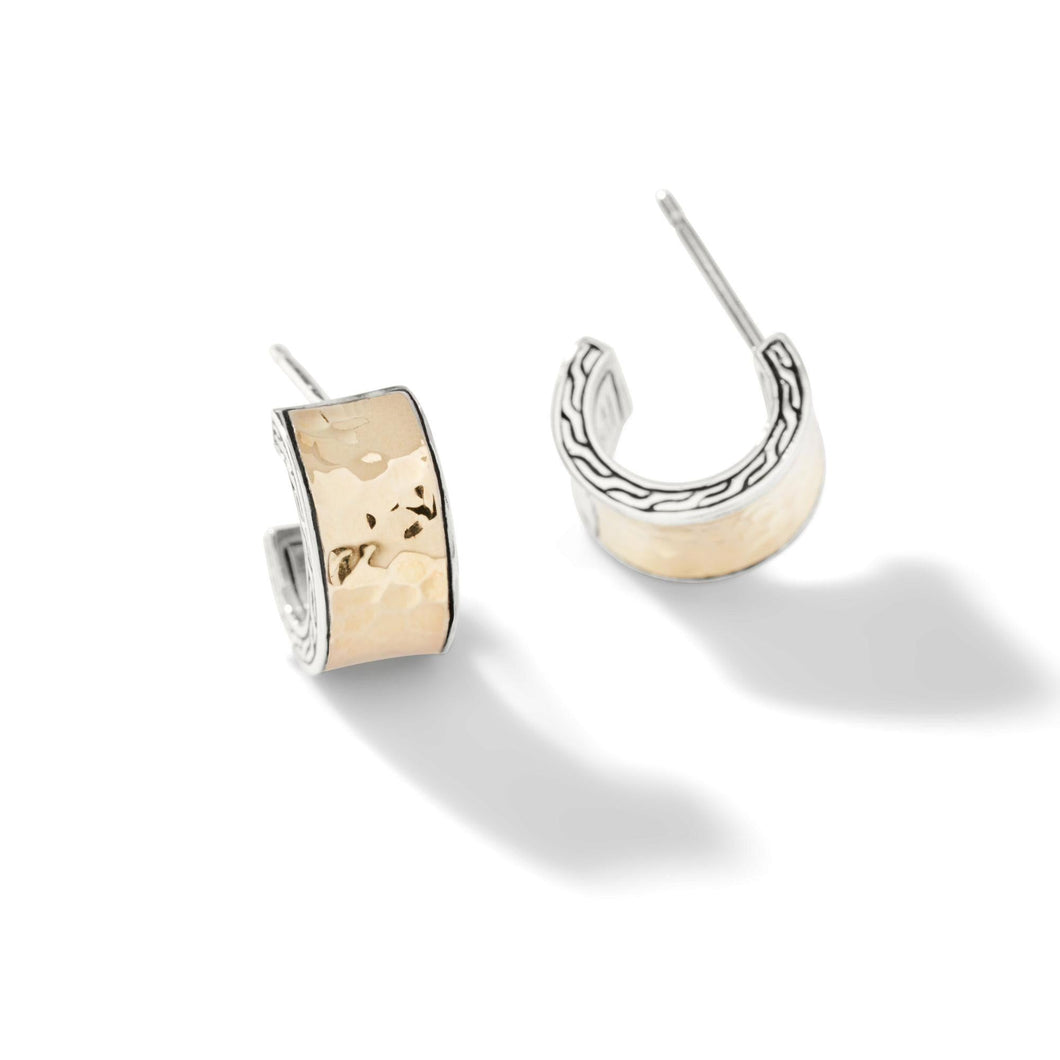 John Hardy Palu J Hoop Two-Tone Earrings | 8mm
