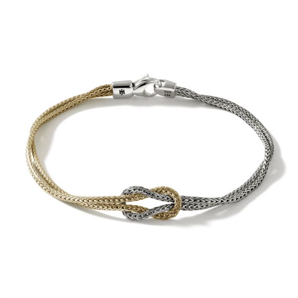 John Hardy Two Tone Bracelet | 6.25 - 6.5 Inches | Love Knot