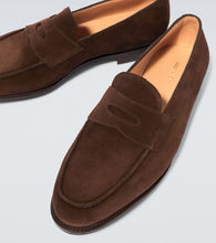 John Lobb Lopez suede penny loafers
