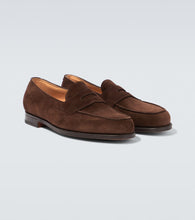 John Lobb Lopez suede penny loafers
