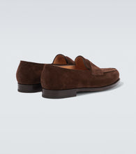 John Lobb Lopez suede penny loafers