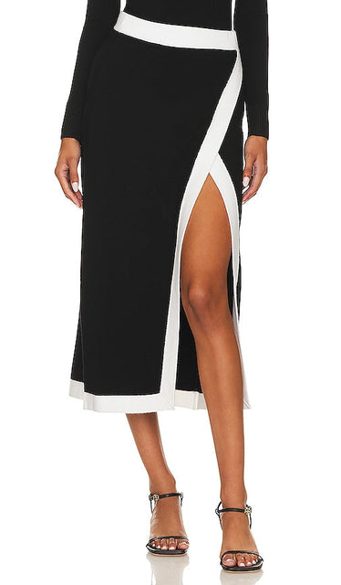 JoosTricot Midi Skirt in Black - JoosJupe mi-longue en tricot noir - JoosTricot 黑色中长半身裙 - JoosTricot Midirock in Schwarz - JoosTricot 미디 스커트블랙 색상 - Gonna longuette JoosTricot in nero