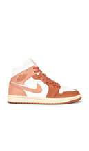 Jordan Air Jordan 1 Mid Sneaker in Coral | Sail  Light Madder Root  Madder Root & M Lifestyle Sneakers for Women