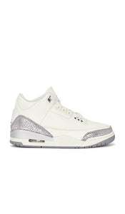 Jordan Air Jordan 3 Retro Sneaker in White | Sail  Cement Grey & Metallic Silver High Top Sneakers for Women