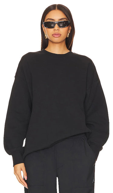 Jordan Flight Fleece Crewneck Sweatshirt in Black - Jordan Flight - Sweat ras du cou en polaire - Noir - Jordan Flight Fleece 黑色圆领运动衫 - Jordan Flight Fleece-Sweatshirt mit Rundhalsausschnitt in Schwarz - Jordan Flight 플리스 크루넥 스웻셔츠블랙 색상 - Felpa girocollo in pile Jordan Flight in nero