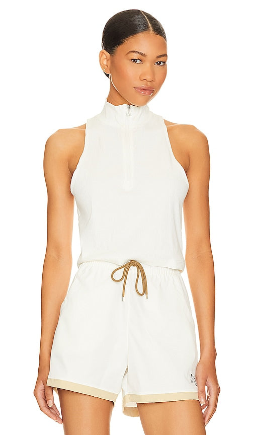 Jordan Mock Neck Tank in White - Jordan - Débardeur à col montant - Blanc - Jordan 白色小高领背心 - Jordan Mock Neck Tank in Weiß - 조던 모크넥 탱크화이트 색상 - Canotta Jordan a collo alto in bianco