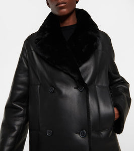 Joseph Shearling-trimmed leather jacket