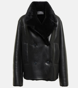 Joseph Shearling-trimmed leather jacket