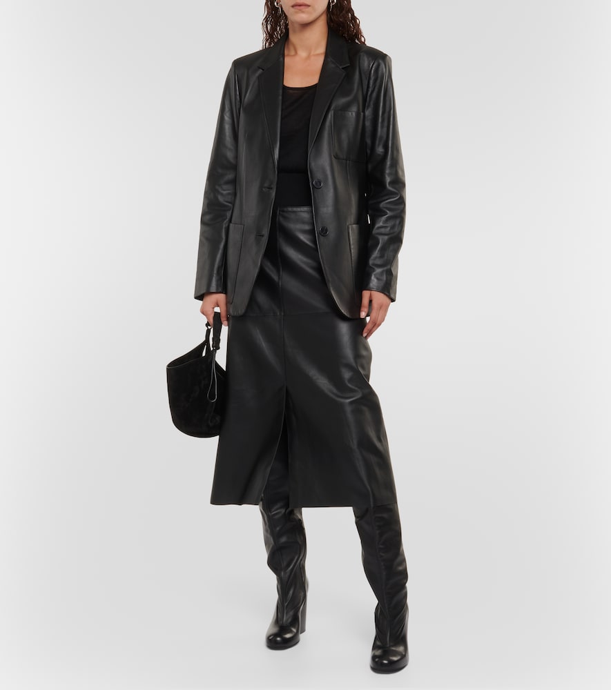 Joseph Sidena leather midi skirt