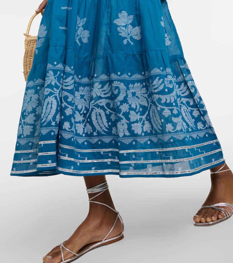 Juliet Dunn Dhaka printed cotton midi dress