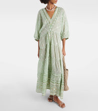Juliet Dunn Embellished cotton kaftan