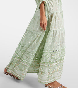 Juliet Dunn Embellished cotton kaftan