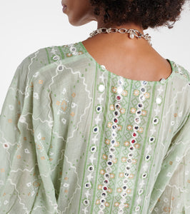 Juliet Dunn Embellished cotton kaftan