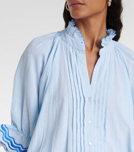 Juliet Dunn Embroidered cotton and linen minidress