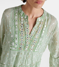 Juliet Dunn Embroidered cotton minidress