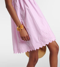 Juliet Dunn Embroidered cotton minidress