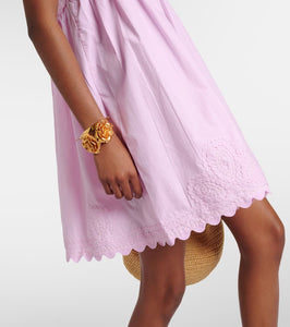 Juliet Dunn Embroidered cotton minidress
