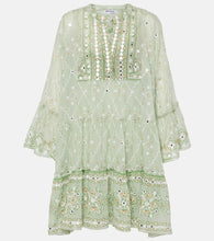Juliet Dunn Embroidered cotton minidress