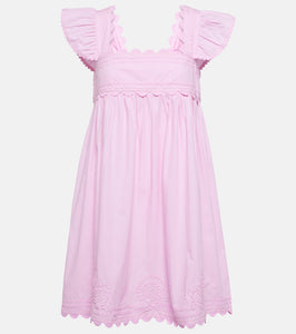 Juliet Dunn Embroidered cotton minidress