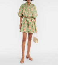 Juliet Dunn Floral cotton-blend Lamé minidress
