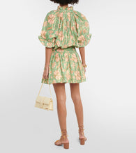 Juliet Dunn Floral cotton-blend Lamé minidress