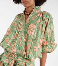 Juliet Dunn Floral cotton-blend Lamé minidress