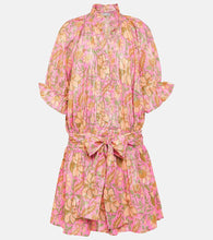 Juliet Dunn Floral cotton-blend Lamé shirt dress