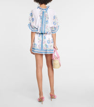 Juliet Dunn Floral cotton shirt minidress