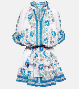 Juliet Dunn Floral cotton shirt minidress