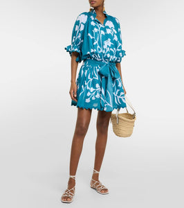 Juliet Dunn Majorelle cotton poplin shirt dress