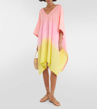 Juliet Dunn Ombr√É¬© scalloped silk kaftan