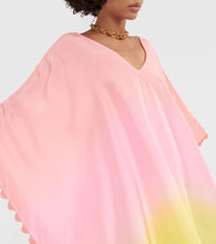 Juliet Dunn Ombr√É¬© scalloped silk kaftan